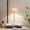 Scandinavian Rechargeable Conic Pleated Table Lamp 1-Light for Bedside-Lighting > Table Lamps-casanuva-casanuva