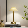 Scandinavian Rechargeable Conic Pleated Table Lamp 1-Light for Bedside-Lighting > Table Lamps-casanuva-casanuva