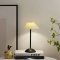Scandinavian Rechargeable Conic Pleated Table Lamp 1-Light for Bedside-Lighting > Table Lamps-casanuva-casanuva