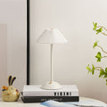 Scandinavian Rechargeable Conic Pleated Table Lamp 1-Light for Bedside-Lighting > Table Lamps-casanuva-White / + White Base-36V-casanuva