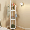 Scandinavian Round Tree-Shaped Solid Pine Wood Swivel Hall Tree for Bedroom and Entryways-Home Decor > Coat Racks-casanuva-casanuva