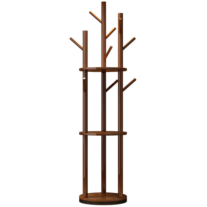 Scandinavian Round Tree-Shaped Solid Pine Wood Swivel Hall Tree for Bedroom and Entryways-Home Decor > Coat Racks-casanuva-casanuva