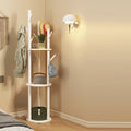 Scandinavian Round Tree-Shaped Solid Pine Wood Swivel Hall Tree for Bedroom and Entryways-Home Decor > Coat Racks-casanuva-Standard Model-White-casanuva
