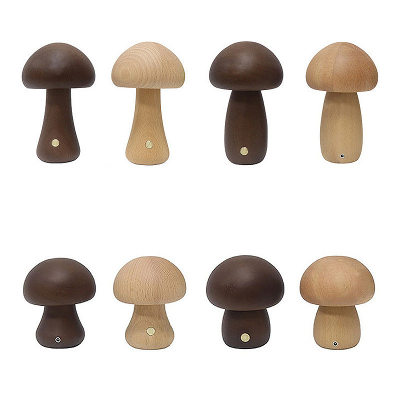 Scandinavian Solid Wood Mushroom LED Table Lamp Rechargeable Night Light-Lighting > Ambient Lighting-casanuva-casanuva