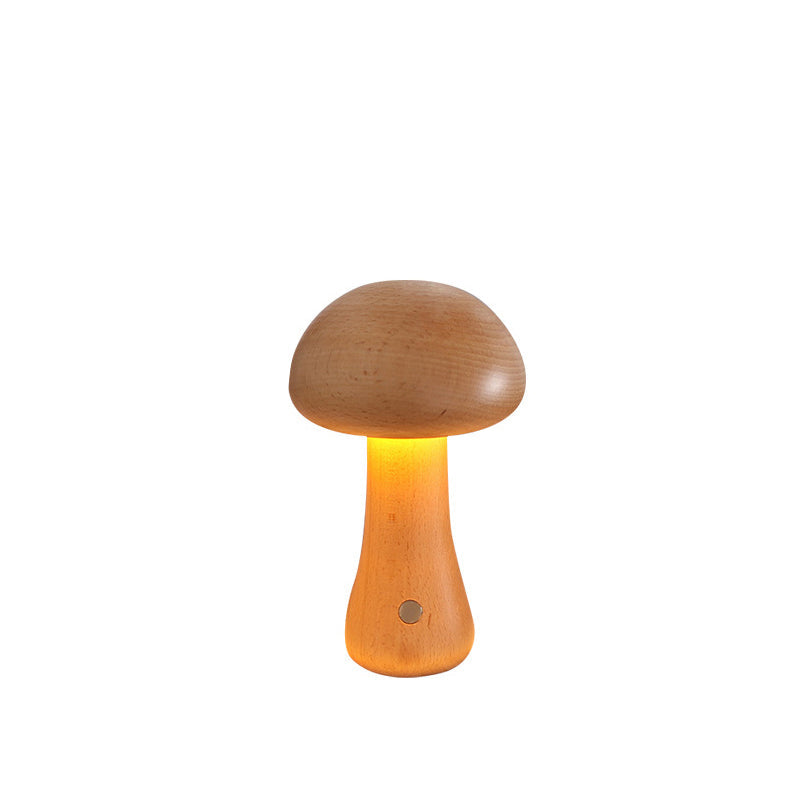 Scandinavian Solid Wood Mushroom LED Table Lamp Rechargeable Night Light-Lighting > Ambient Lighting-casanuva-casanuva