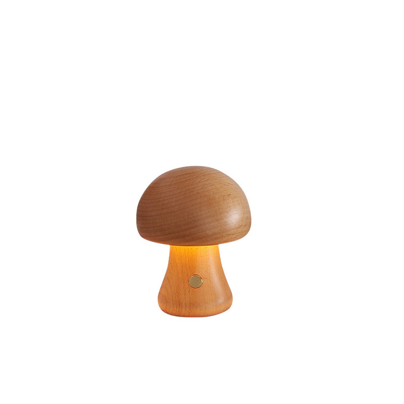 Scandinavian Solid Wood Mushroom LED Table Lamp Rechargeable Night Light-Lighting > Ambient Lighting-casanuva-casanuva