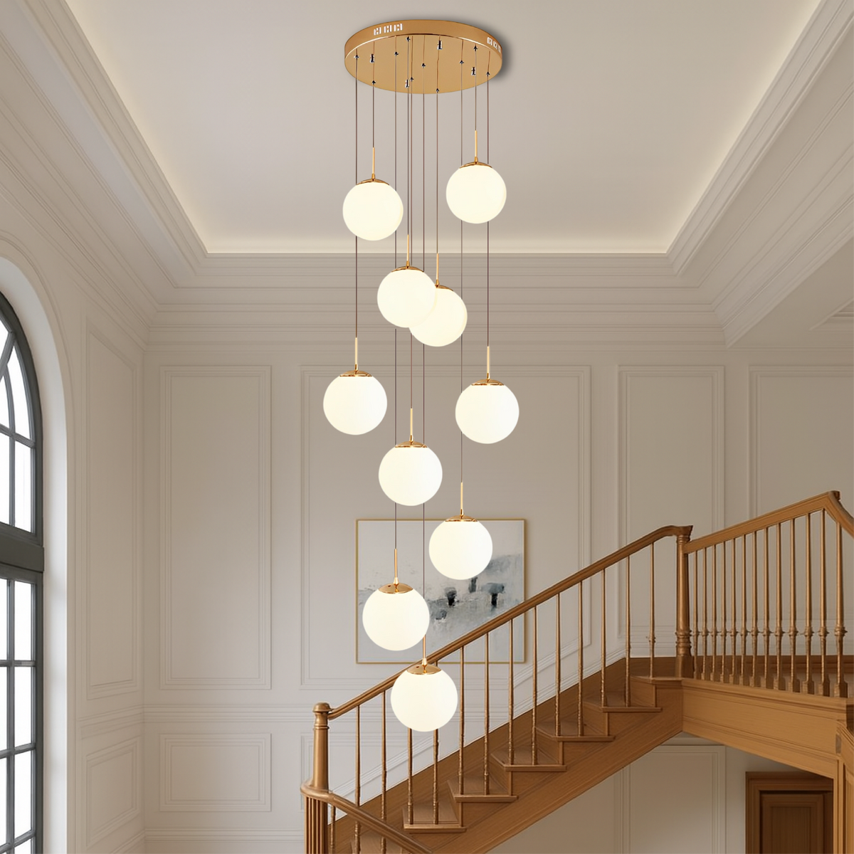 Scandinavian Stair Chandelier Modern Design-Lighting > Chandeliers & Pendant Lights-casanuva-French Gold-casanuva