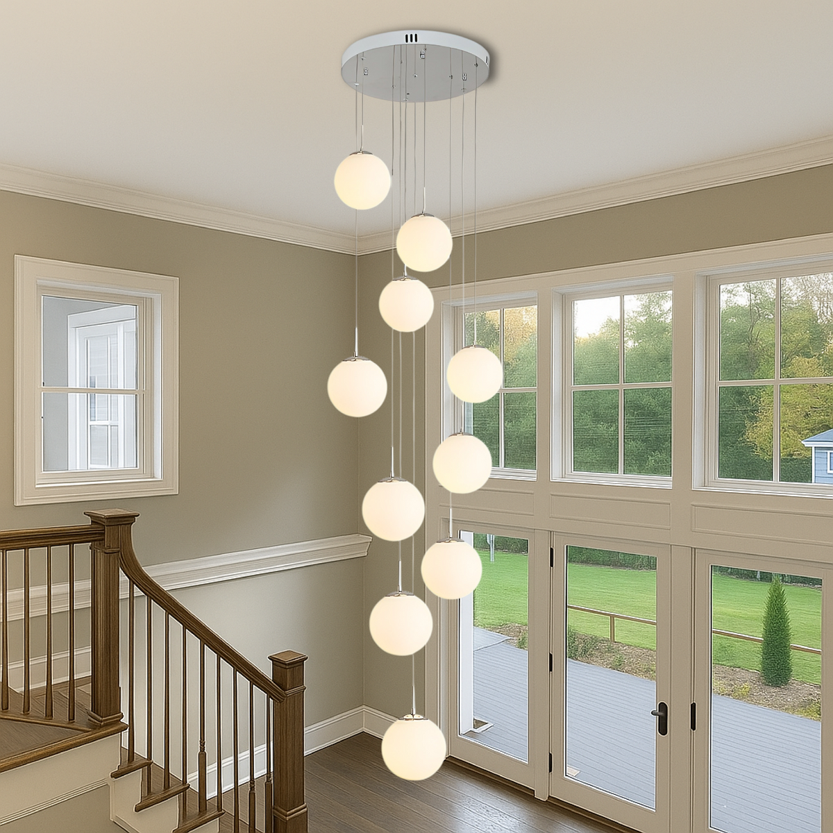 Scandinavian Stair Chandelier Modern Design-Lighting > Chandeliers & Pendant Lights-casanuva-Silver-casanuva