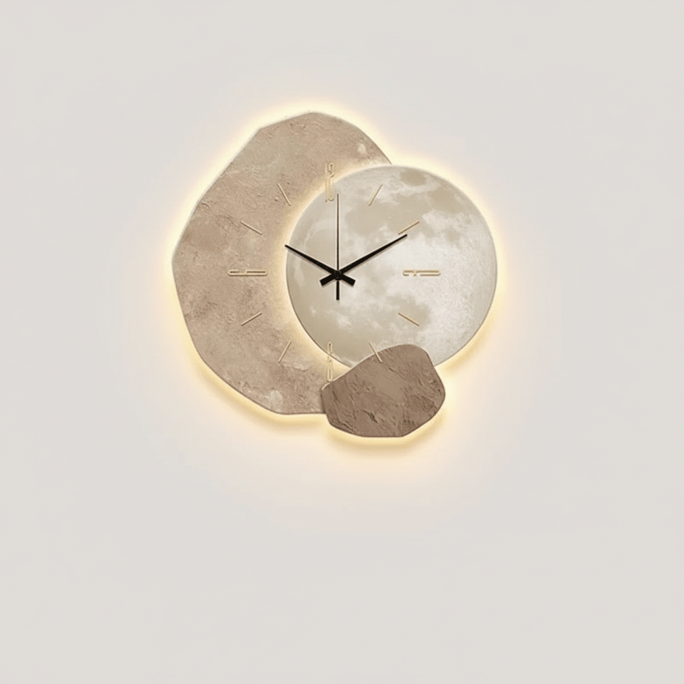 Scandinavian Wall Clock with Silent Movement and Minimalist Design-Home Decor > Clocks-casanuva-Moon-Small 30 cm-casanuva