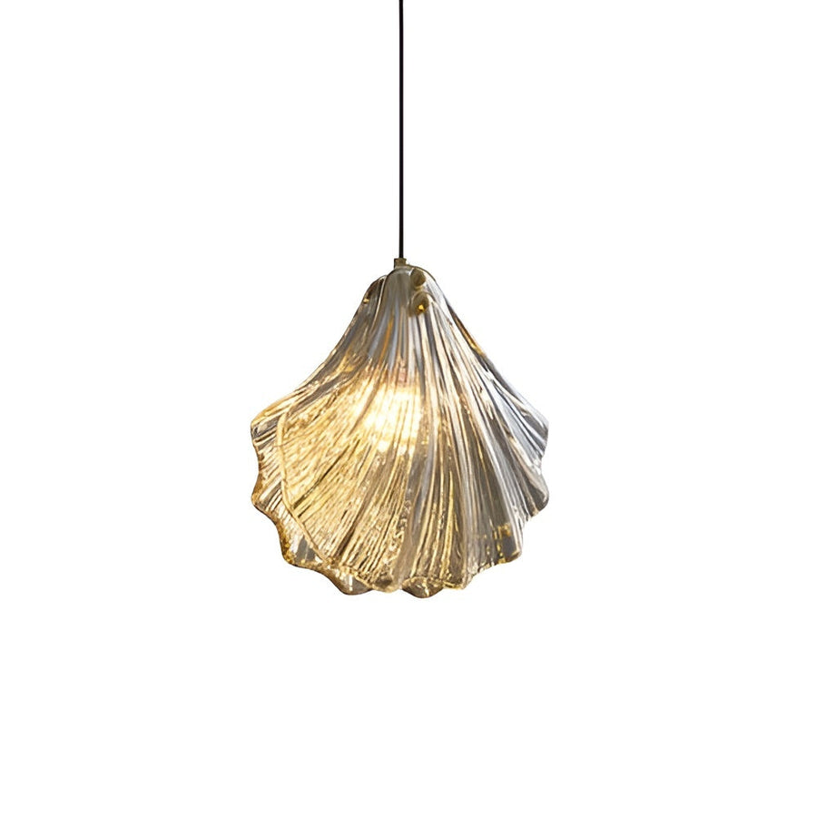 Seashell Glass Pendant Light-Lighting > Chandeliers & Pendant Lights-casanuva-Amber-casanuva