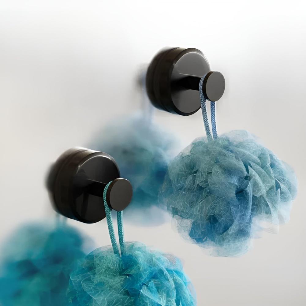 Self-Adhesive Shower Hooks for Smart Storage and Organization-Bedding & Bath > Bathroom Accessories-casanuva-Black-2 Pieces-casanuva