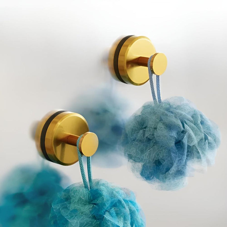 Self-Adhesive Shower Hooks for Smart Storage and Organization-Bedding & Bath > Bathroom Accessories-casanuva-Gold-2 Pieces-casanuva