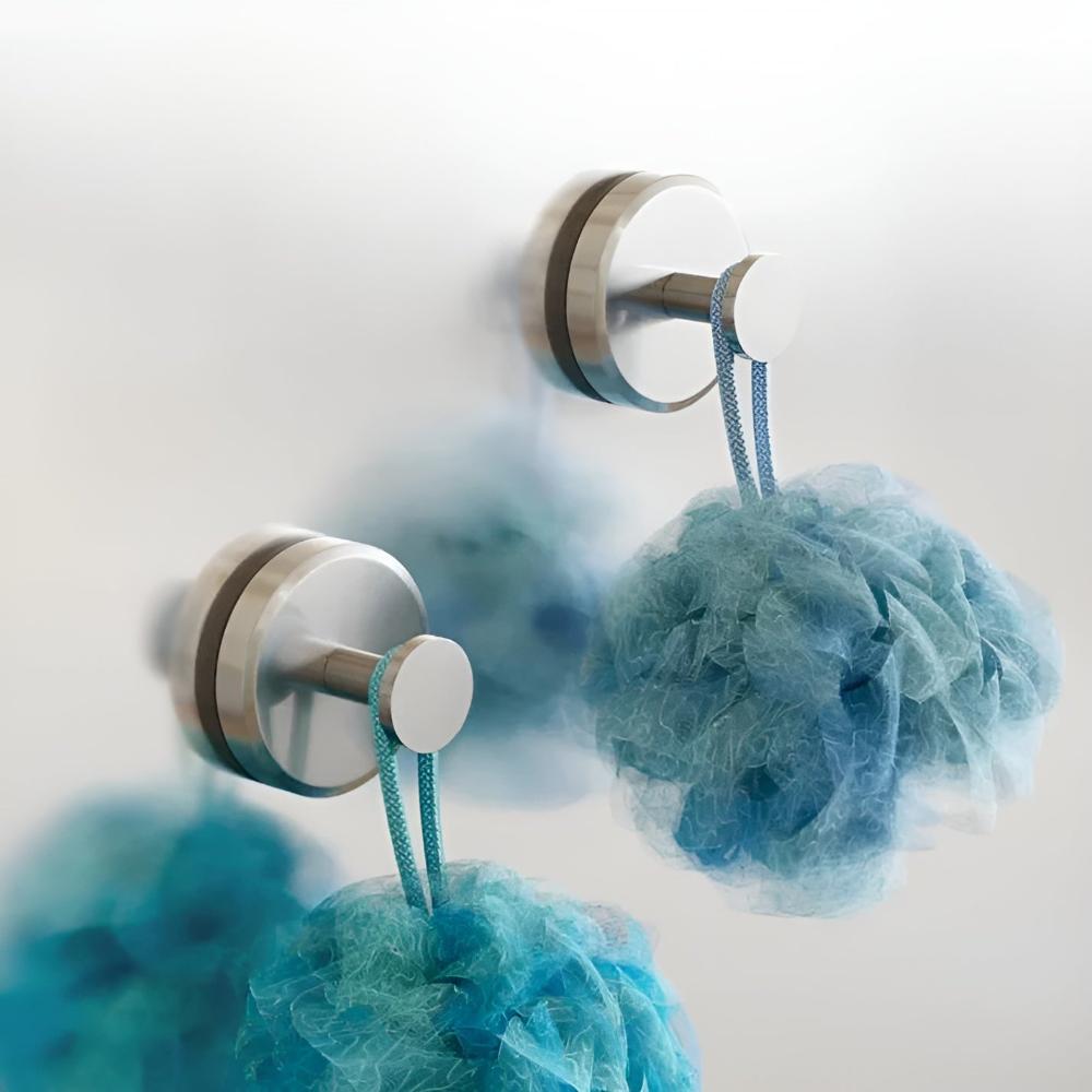 Self-Adhesive Shower Hooks for Smart Storage and Organization-Bedding & Bath > Bathroom Accessories-casanuva-Silver-2 Pieces-casanuva
