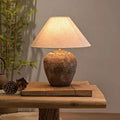 Shabby Chic Cone Fabric Ceramic Table Lamp 1-Light for Bedroom-Lighting > Table Lamps-casanuva-100V-120V-casanuva