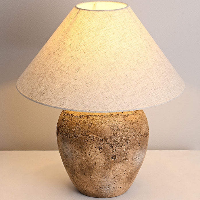 Shabby Chic Cone Fabric Ceramic Table Lamp 1-Light for Bedroom-Lighting > Table Lamps-casanuva-casanuva