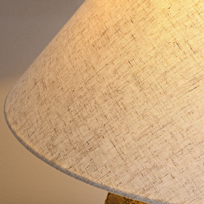 Shabby Chic Cone Fabric Ceramic Table Lamp 1-Light for Bedroom-Lighting > Table Lamps-casanuva-casanuva
