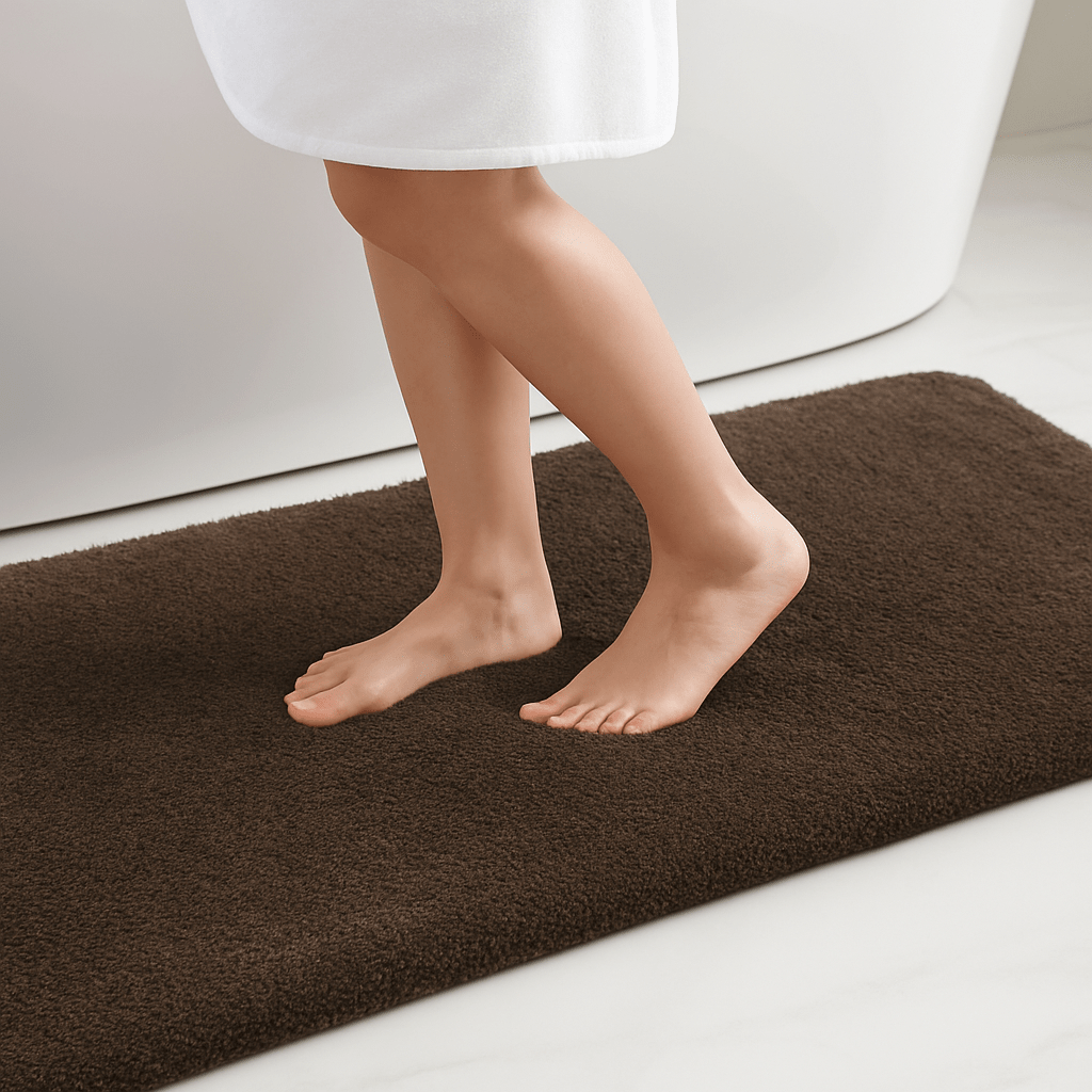 Shaggy Non-Slip Bath Mat Quick Dry-Bedding & Bath > Bath Mats-casanuva-Brown-41cm x 61cm-casanuva