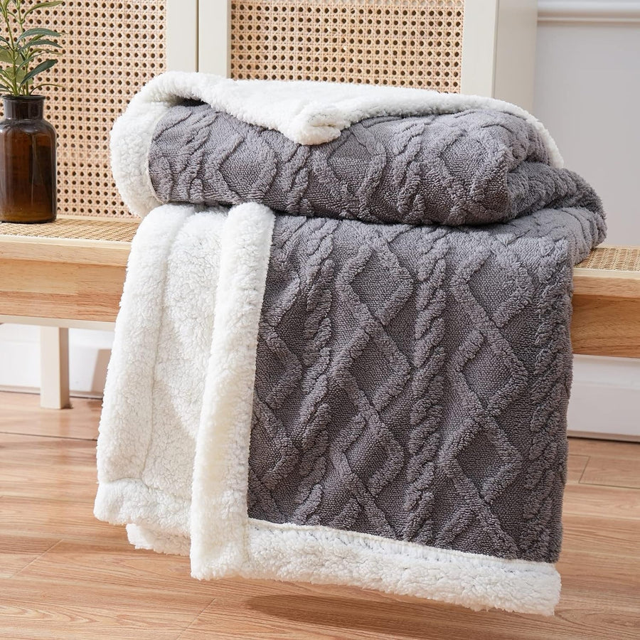 Sherpa Fleece Blanket Plush Soft Warm Cozy-Bedding & Bath > Blankets-casanuva-casanuva