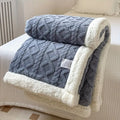 Sherpa Fleece Blanket Plush Soft Warm Cozy-Bedding & Bath > Blankets-casanuva-Blue Berry-39"x59"-casanuva