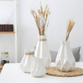 Short Matte Diamond Porcelain Ceramic Vase-Home Decor > Vases-casanuva-casanuva