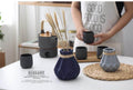 Short Matte Diamond Porcelain Ceramic Vase-Home Decor > Vases-casanuva-casanuva