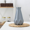 Short Matte Diamond Porcelain Ceramic Vase-Home Decor > Vases-casanuva-Large Gray-casanuva