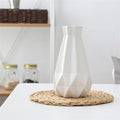 Short Matte Diamond Porcelain Ceramic Vase-Home Decor > Vases-casanuva-Large White-casanuva