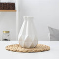 Short Matte Diamond Porcelain Ceramic Vase-Home Decor > Vases-casanuva-Medium White-casanuva