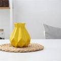 Short Matte Diamond Porcelain Ceramic Vase-Home Decor > Vases-casanuva-Small Yellow-casanuva