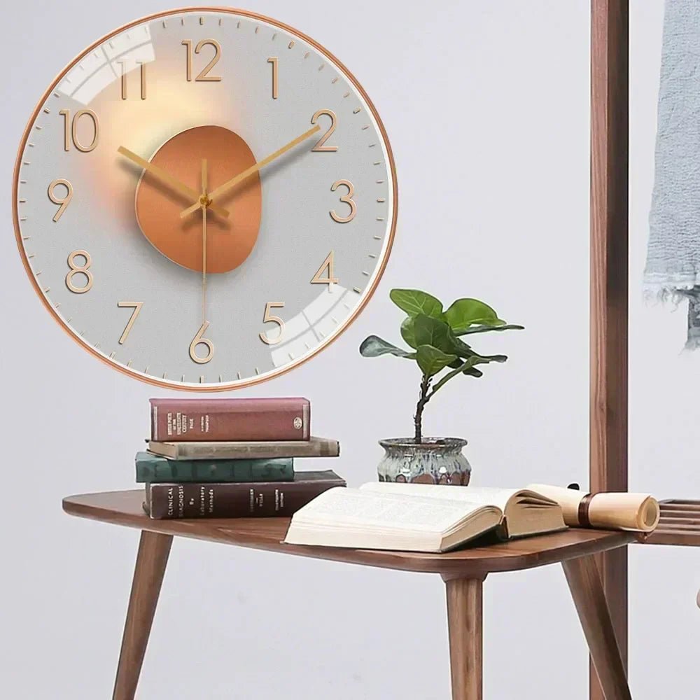 Silent Wall Clock Minimalist Dial Elegant Finish-Home Decor > Clocks-casanuva-casanuva