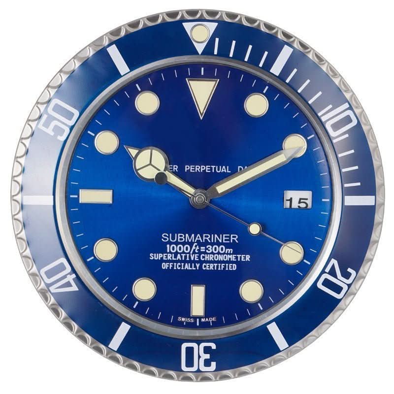 Silent Wall Clock Stainless Steel Frame Luminous Hands 33 cm-Home Decor > Clocks-casanuva-Style#3-casanuva