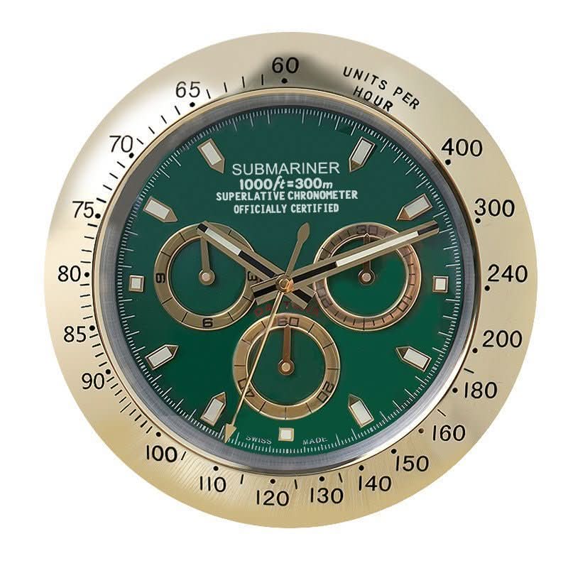Silent Wall Clock Stainless Steel Frame Luminous Hands 33 cm-Home Decor > Clocks-casanuva-Style#4-casanuva