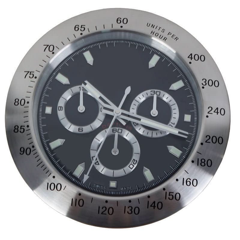 Silent Wall Clock Stainless Steel Frame Luminous Hands 33 cm-Home Decor > Clocks-casanuva-Style#5-casanuva