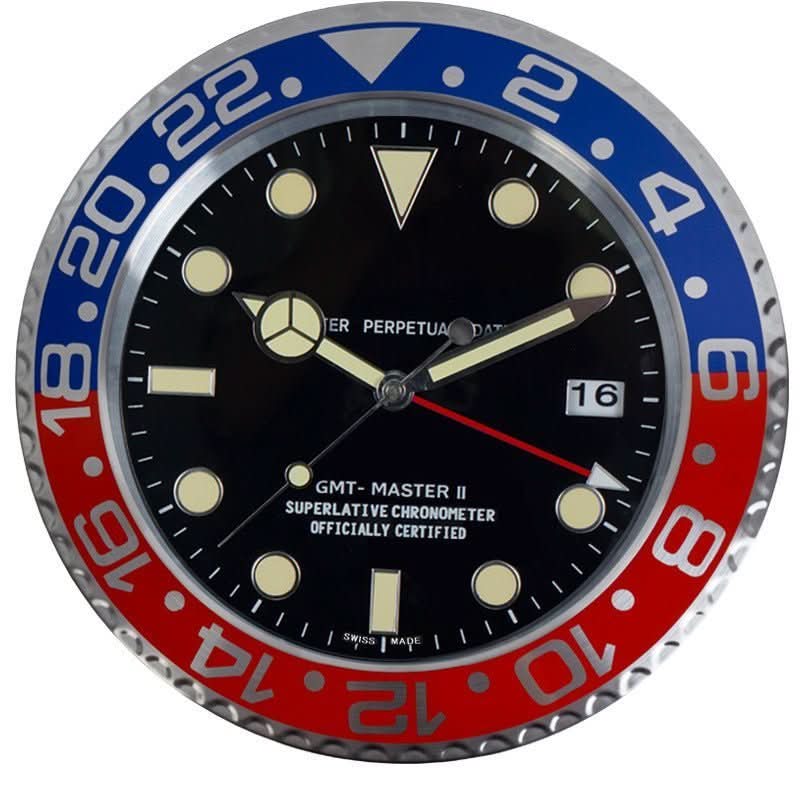 Silent Wall Clock Stainless Steel Frame Luminous Hands 33 cm-Home Decor > Clocks-casanuva-Style#7-casanuva