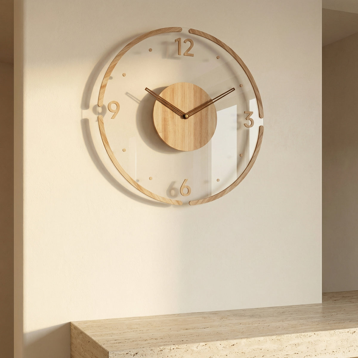 Silent Wooden Wall Clock Minimalist Design-Home Decor > Clocks-casanuva-casanuva