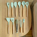 Silicone Cooking Utensil Set Non-Toxic BPA Free with Wooden Handles-Kitchen & Dining > Cooking Utensils-casanuva-casanuva