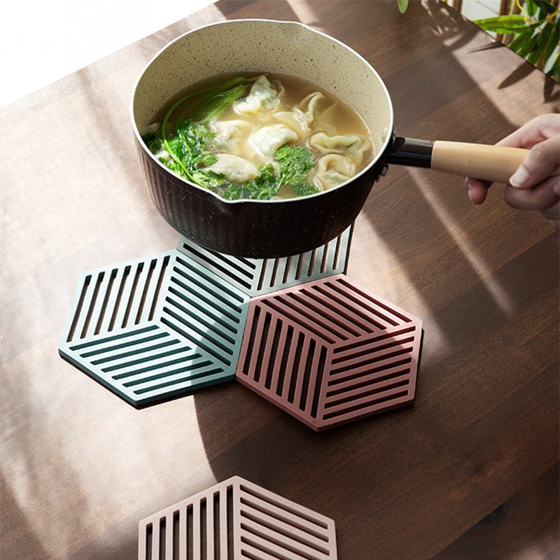 Silicone Geometric Coasters Set of 5 Heat Resistant Non Slip-Kitchen & Dining > Coasters-casanuva-casanuva