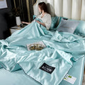 Silk Duvet for Year-Round Comfort and Softness-Bedding & Bath > Blankets-casanuva-Aqua Green-150X200Cm-casanuva