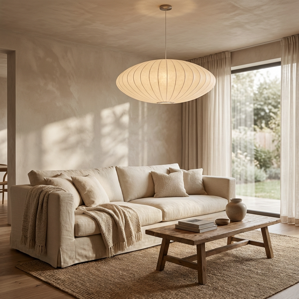 Silk Japanese Wabi Sabi Chandelier Light Fixture-Lighting > Chandeliers & Pendant Lights-casanuva-casanuva