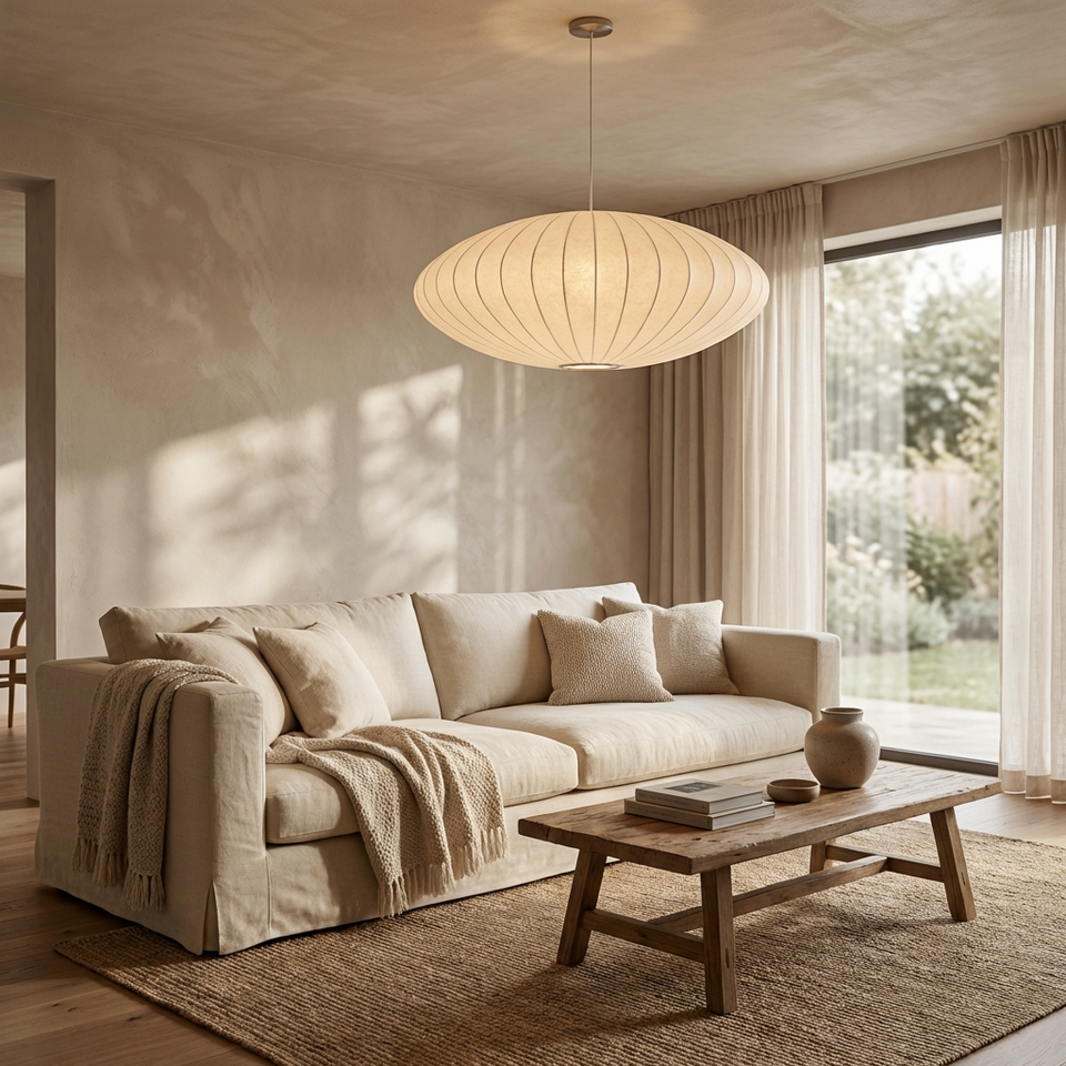 Silk Japanese Wabi Sabi Chandelier Light Fixture-Lighting > Chandeliers & Pendant Lights-casanuva-casanuva