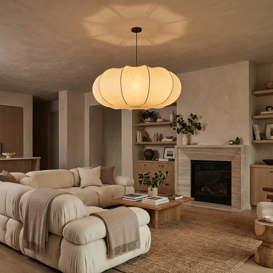 Silk Japanese Wabi-Sabi Chandelier Light Fixture-Lighting > Chandeliers & Pendant Lights-casanuva-casanuva