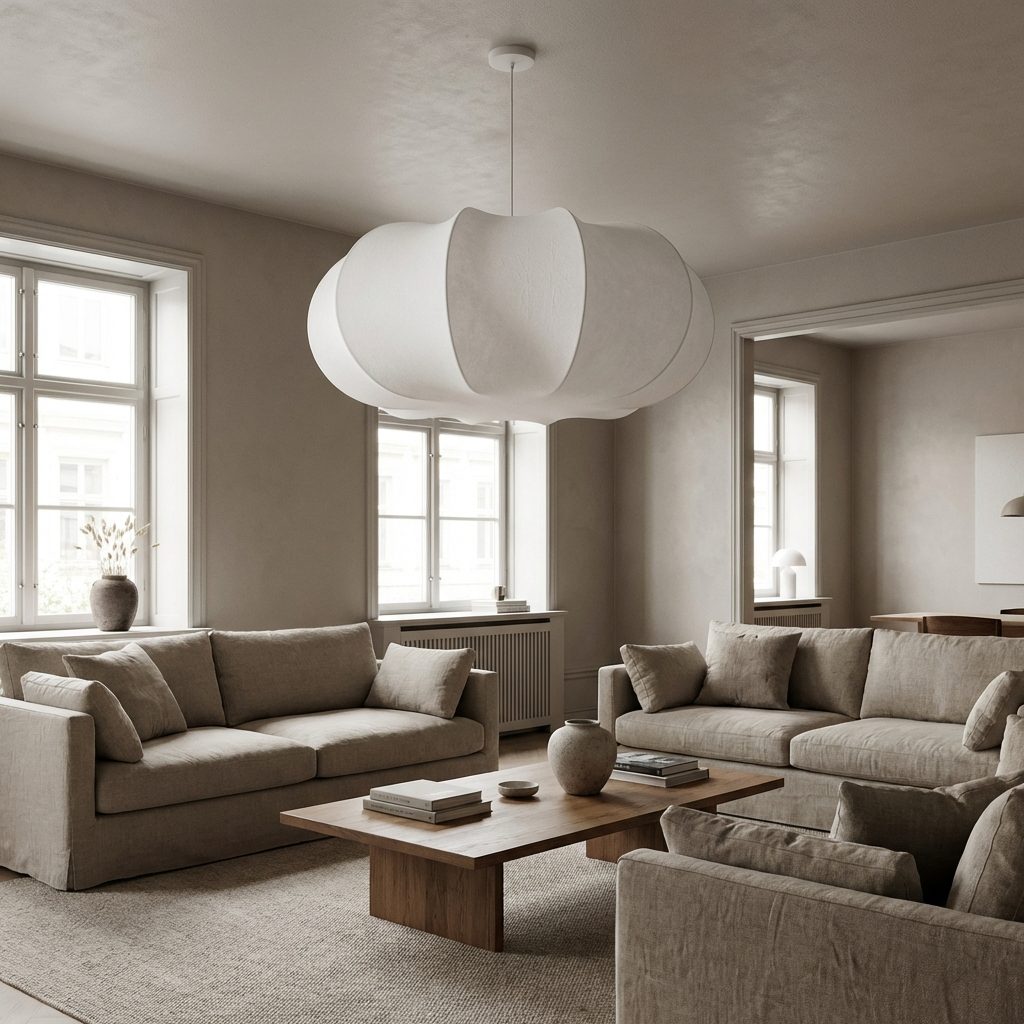Silk Japanese Wabi-Sabi Chandelier Light Fixture-Lighting > Chandeliers & Pendant Lights-casanuva-casanuva