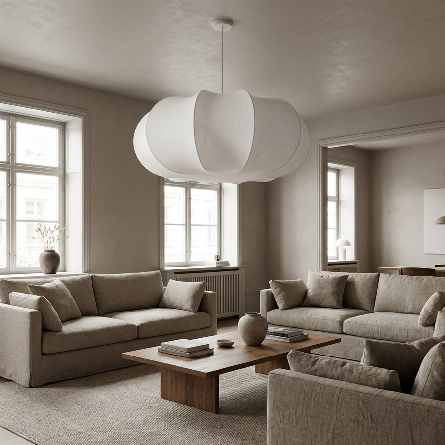 Silk Japanese Wabi-Sabi Chandelier Light Fixture-Lighting > Chandeliers & Pendant Lights-casanuva-casanuva