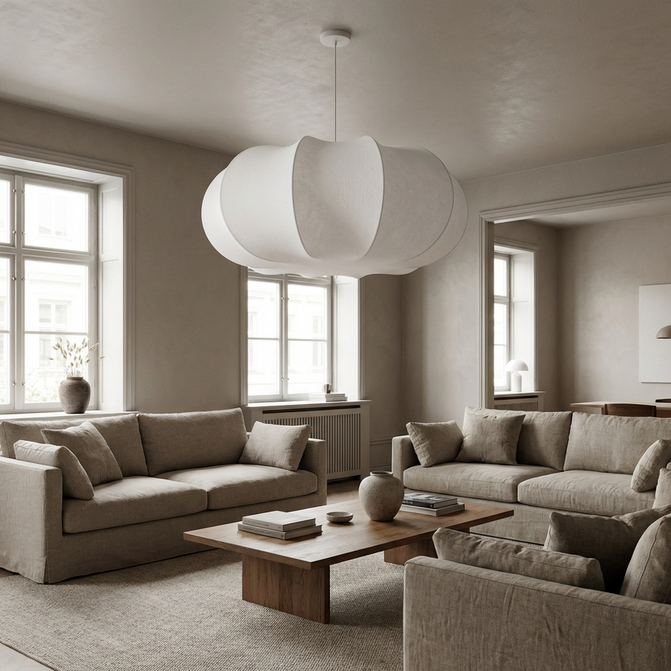 Silk Japanese Wabi-Sabi Chandelier Light Fixture-Lighting > Chandeliers & Pendant Lights-casanuva-casanuva