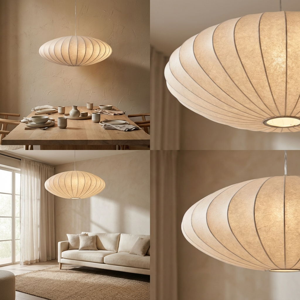 Silk Japanese Wabi Sabi Chandelier Light Fixture-Lighting > Chandeliers & Pendant Lights-casanuva-casanuva