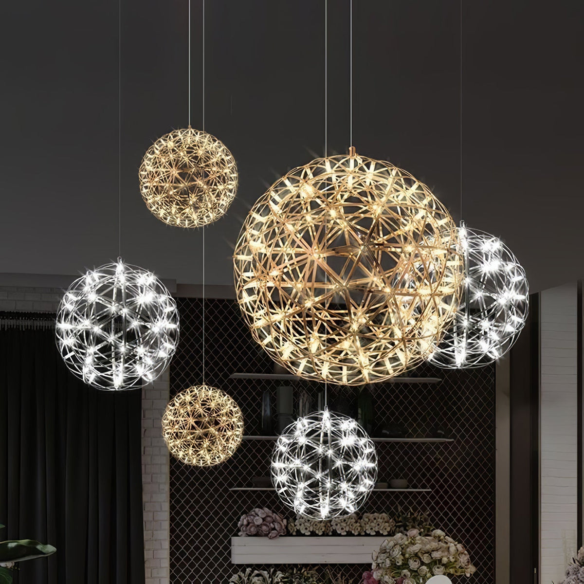 Silver Ball Pendant Light-Lighting > Pendant Lights-casanuva-casanuva