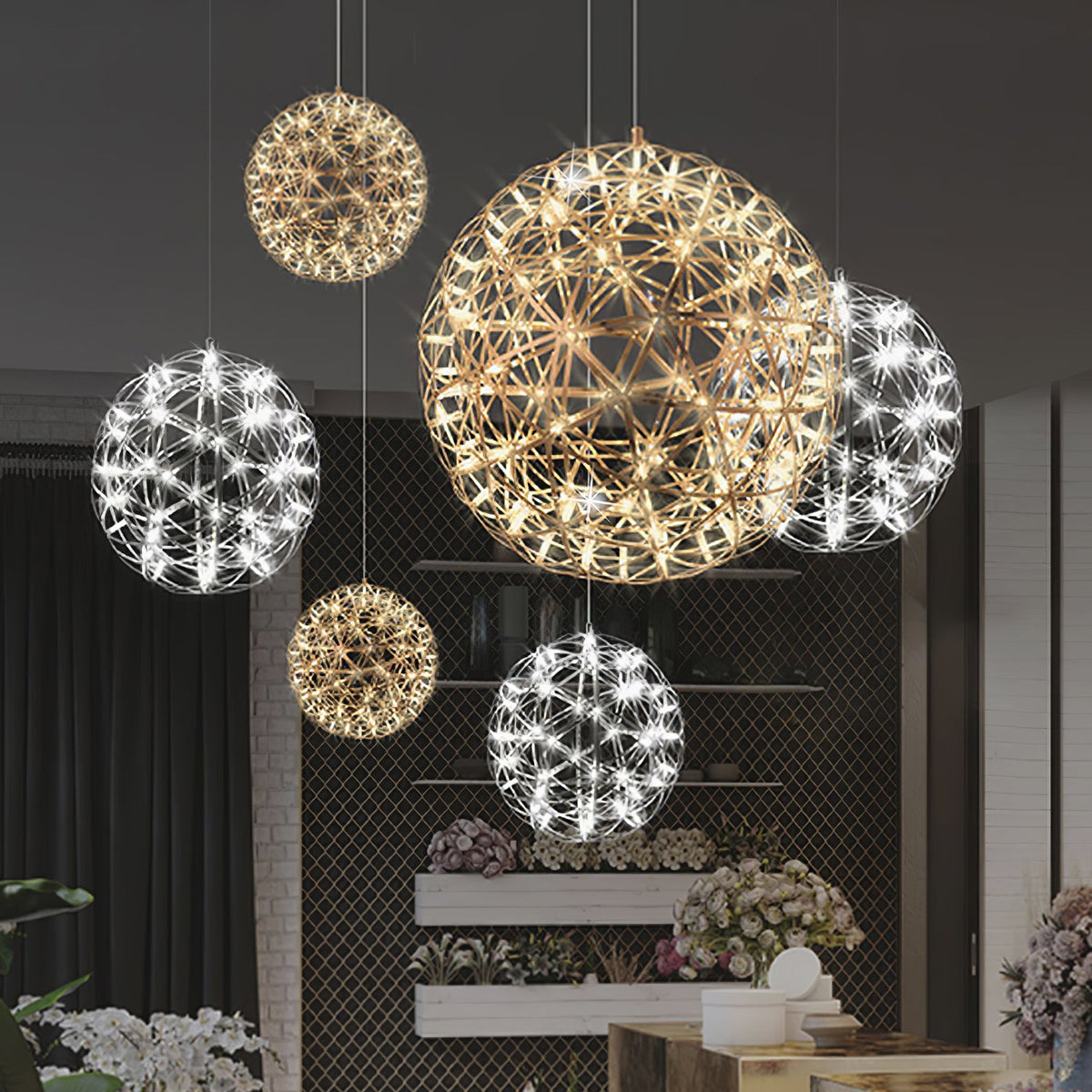 Silver Ball Pendant Light-Lighting > Pendant Lights-casanuva-casanuva