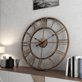 Skeleton Wall Clock Wrought Iron Silent Movement-Home Decor > Clocks-casanuva-Bronze - 40 x 40 cm-casanuva