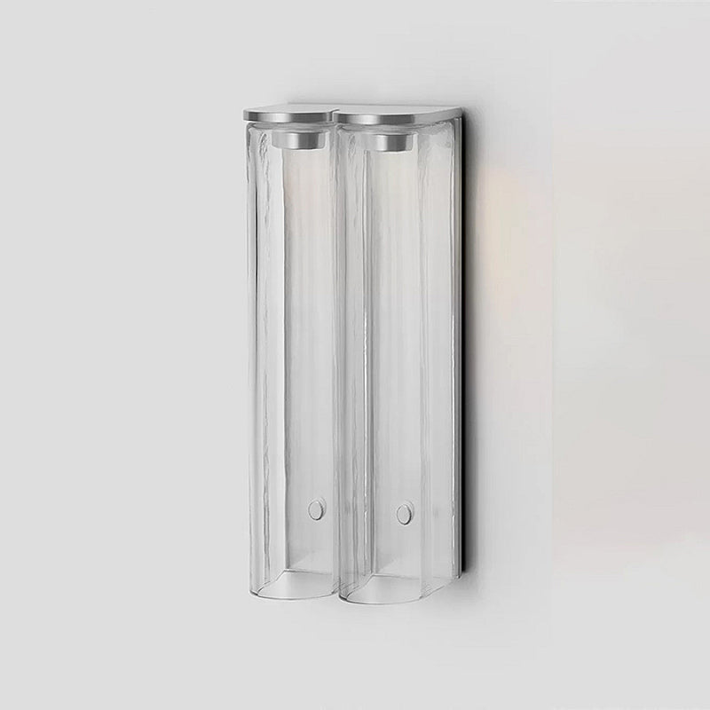 Slim LED Wall Lamp-Lighting > Wall Lights-casanuva-2 heads 2 heads 16.5cmx31-Chrome + Clear glass-Warm Light-casanuva