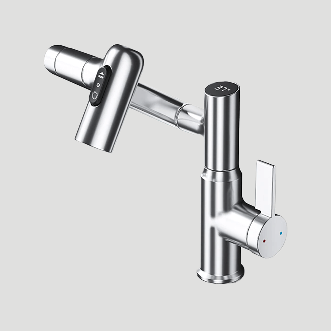 Smart Faucet with LED Temperature Display for Kitchen and Bathroom-Kitchen & Dining > Kitchen Faucets-casanuva-Ice Silver-casanuva